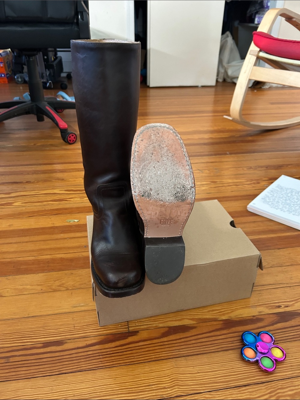 Frye 14L Campus tall boots - bourbon - Picture 3 of 7